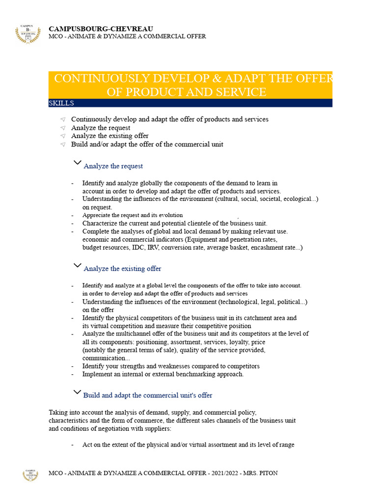 Continuously develop the offer of products and services | PDF | Pricing ...