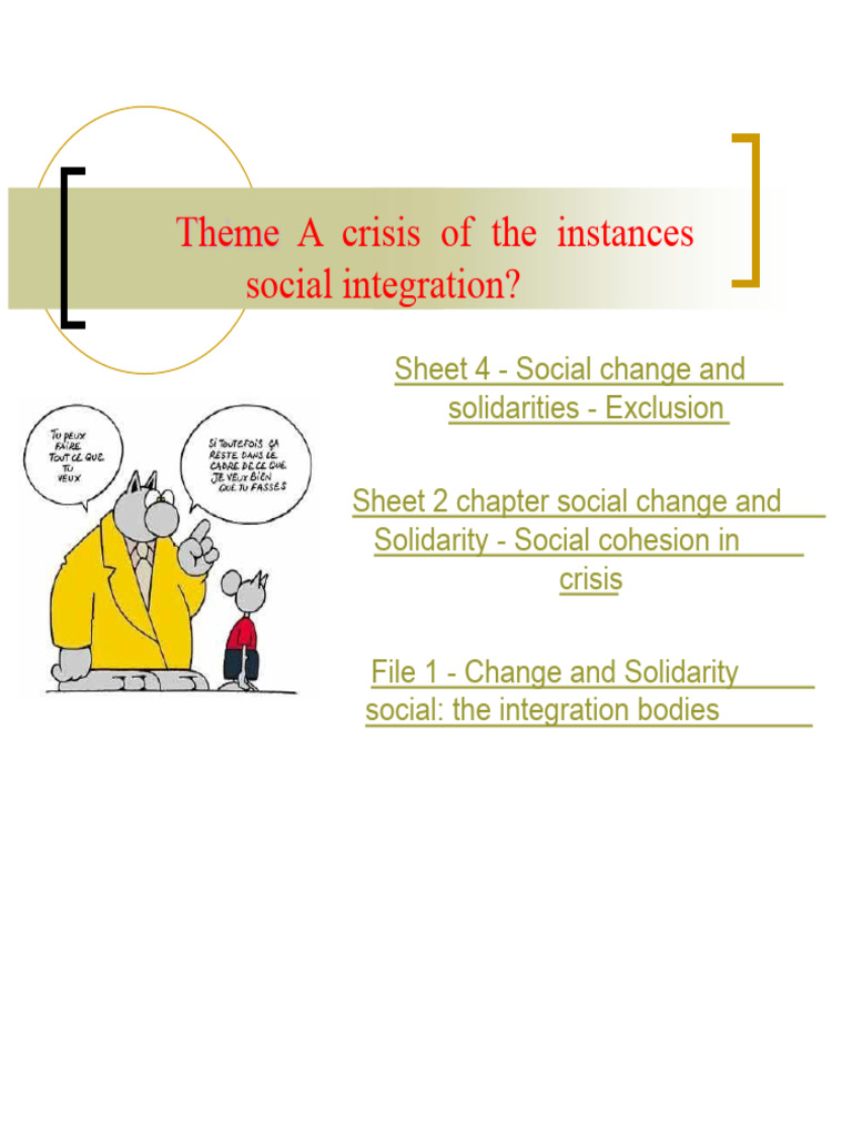 Social Integration and Cohesion Explained | PDF | Social Exclusion ...
