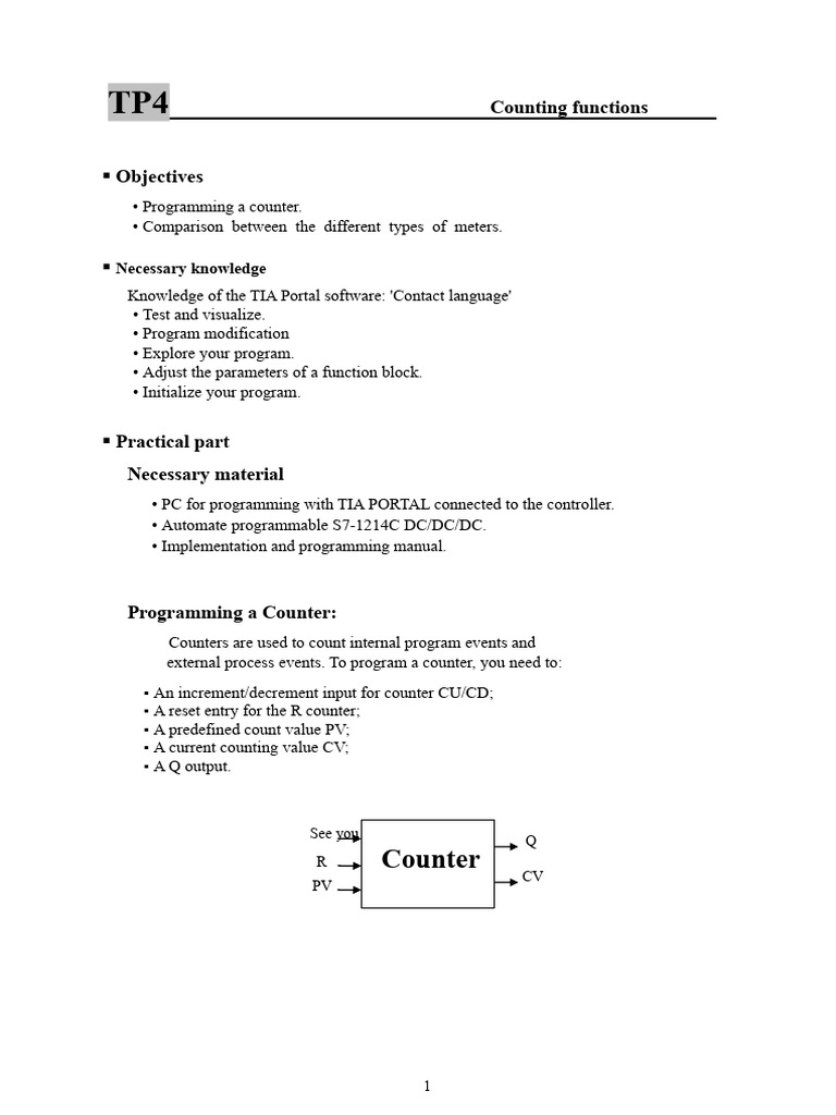Programming Counters in TIA Portal | PDF | Computer Science | Computer ...