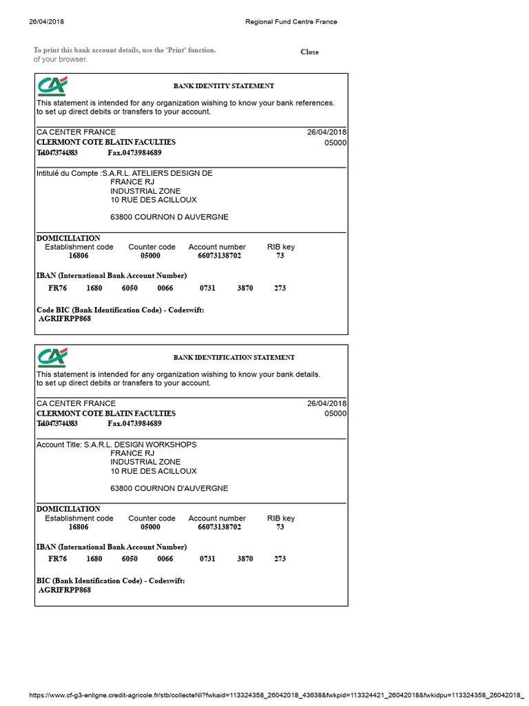 Bank Account Details for Direct Debits | PDF