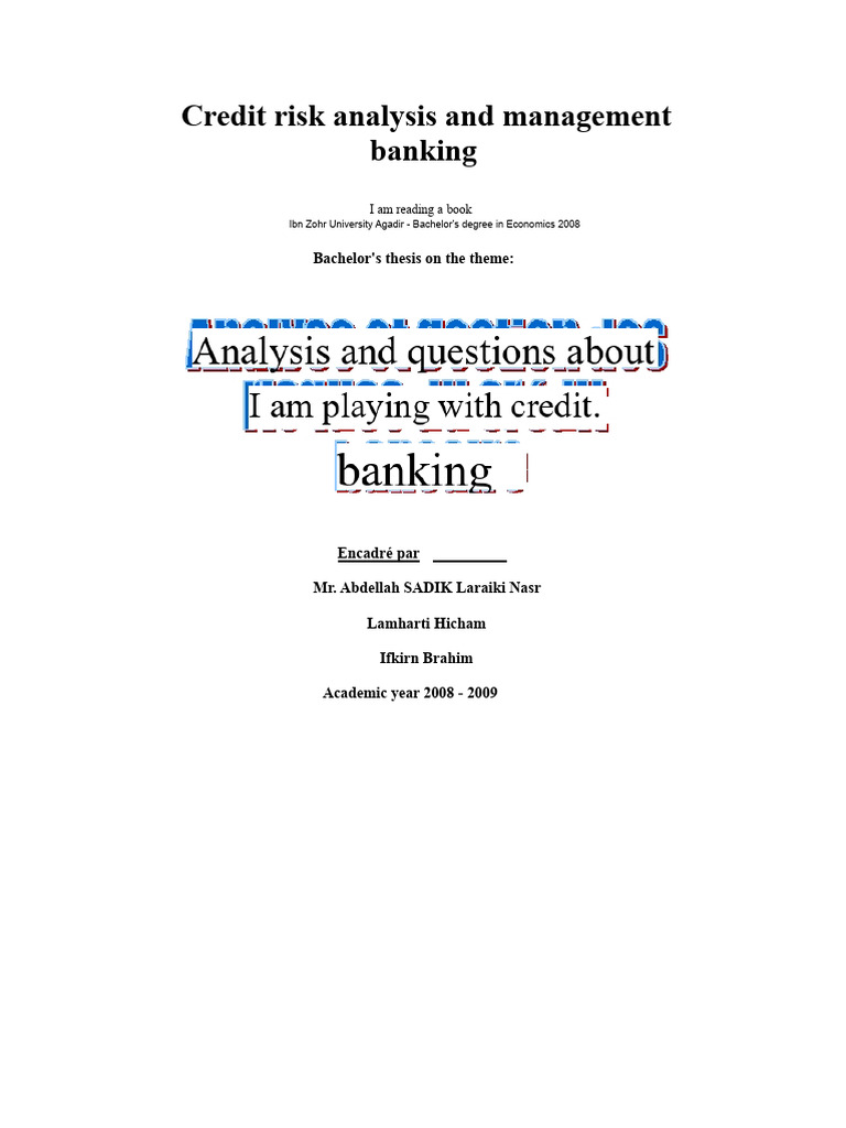 Credit Risk Analysis in Banking Management | PDF | Risk | Banks