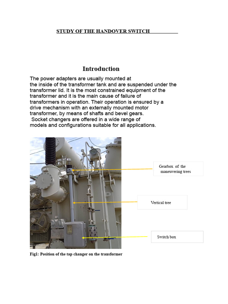 Handover Switch Operation and Maintenance | PDF | Switch | Transformer