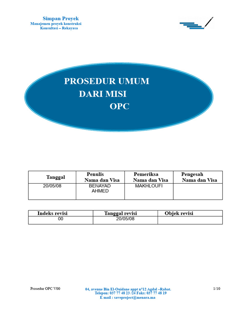 Prosedur Manajemen Proyek OPC | PDF
