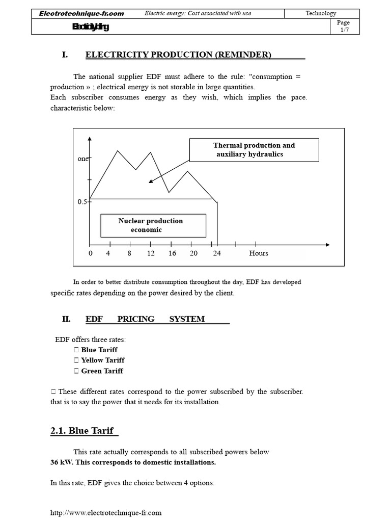 EDF Electricity Pricing Explained | PDF | Electrical Engineering ...