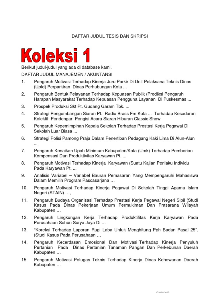 Judul Tesis PDF | PDF