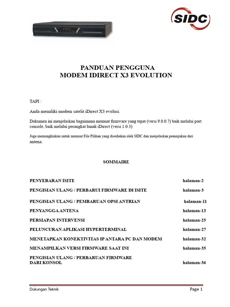 Panduan Firmware Modem iDirect X3 | PDF
