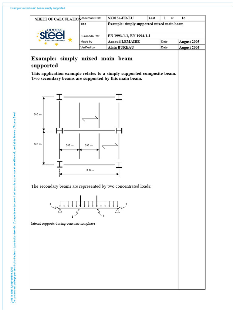 Simply Supported Mixed Main Beam Calculation | PDF | Beam (Structure ...