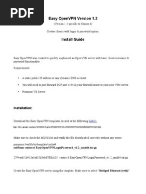 Easy OpenVPN 1.2 2 With Login Password