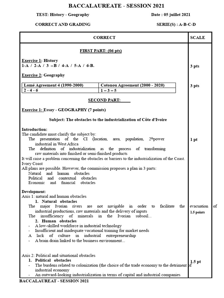 Correction and Grading For The 2021 Baccalaureate | PDF | United ...