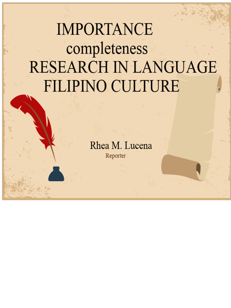 Research in Filipino Language & Culture | PDF | Scientific Method ...