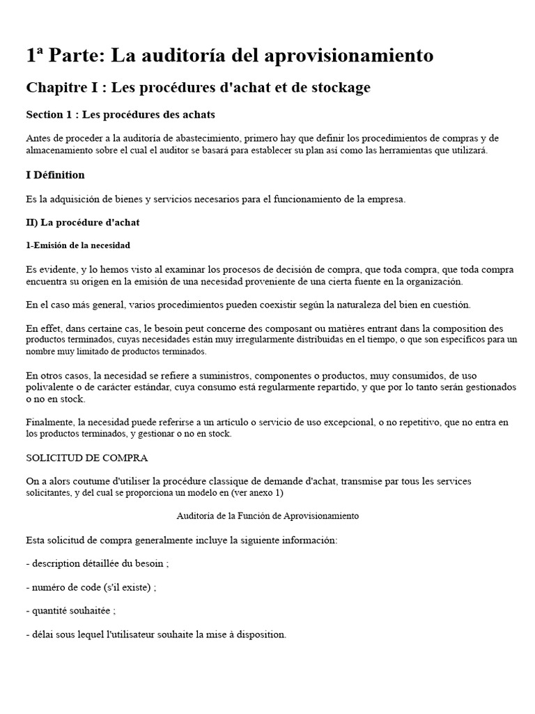 Auditoría de Compras y Proveedores | PDF | Cuestionario | Obtención