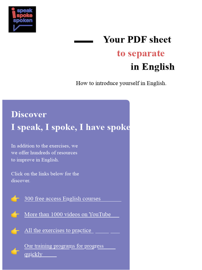 English Self-Introduction Guide | PDF | English Language | Human ...