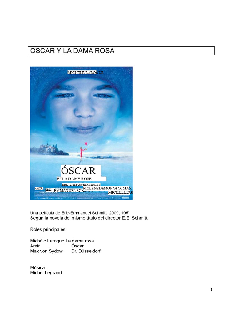 Oscar y La Señora Rosa PDF | PDF | Amor
