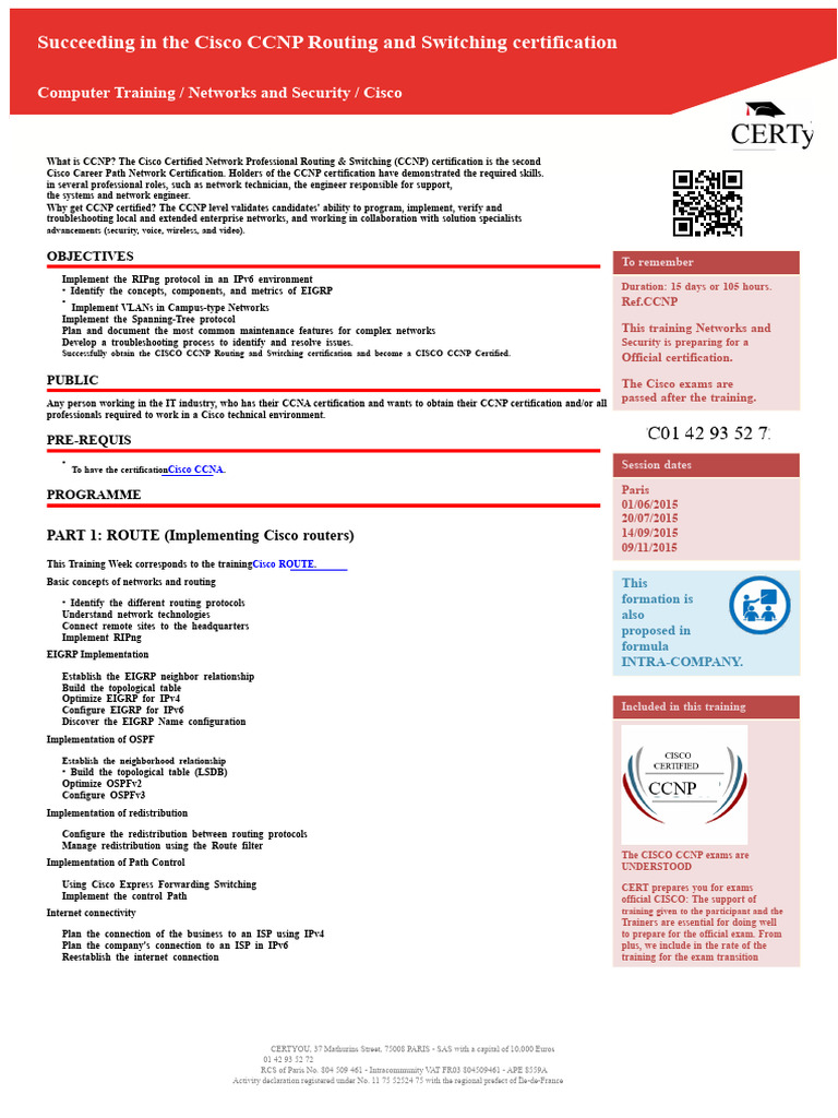 Cisco CCNP Routing & Switching Guide | PDF | Cisco Certifications ...