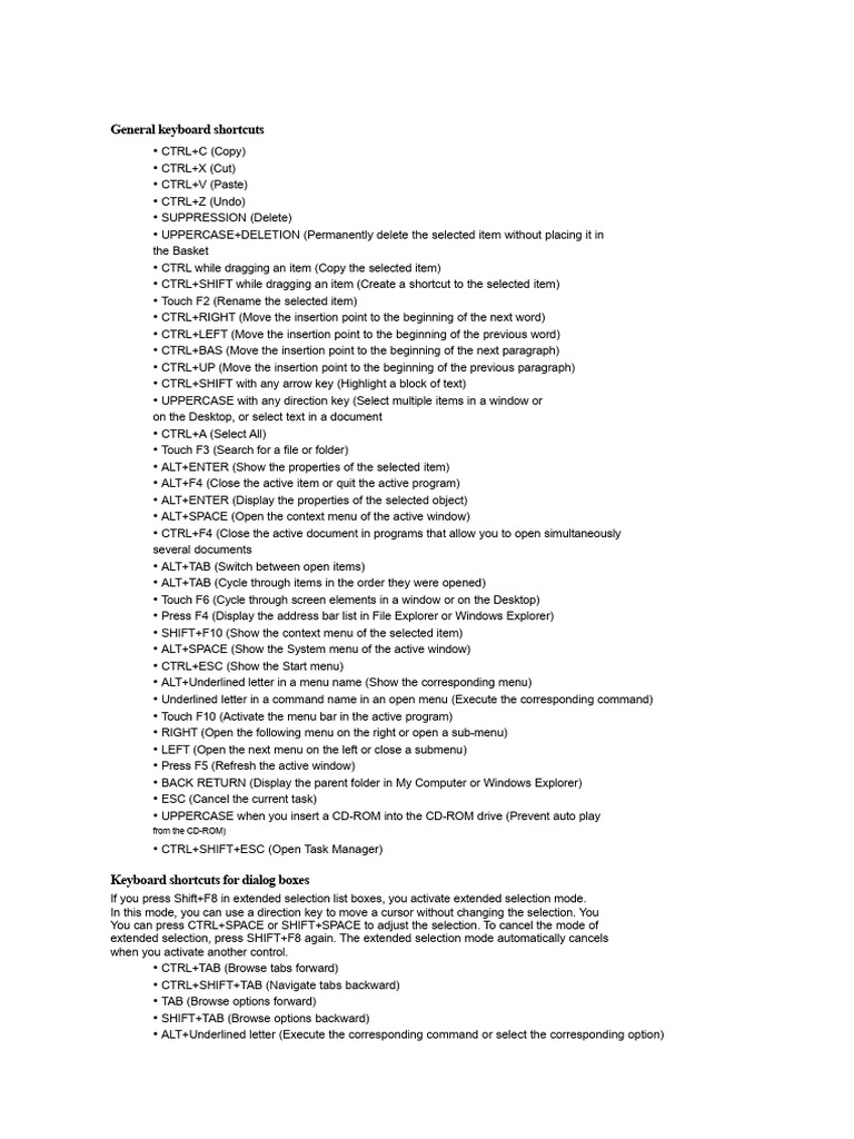 Essential Keyboard Shortcuts Guide | PDF | Microsoft Windows | Computer ...