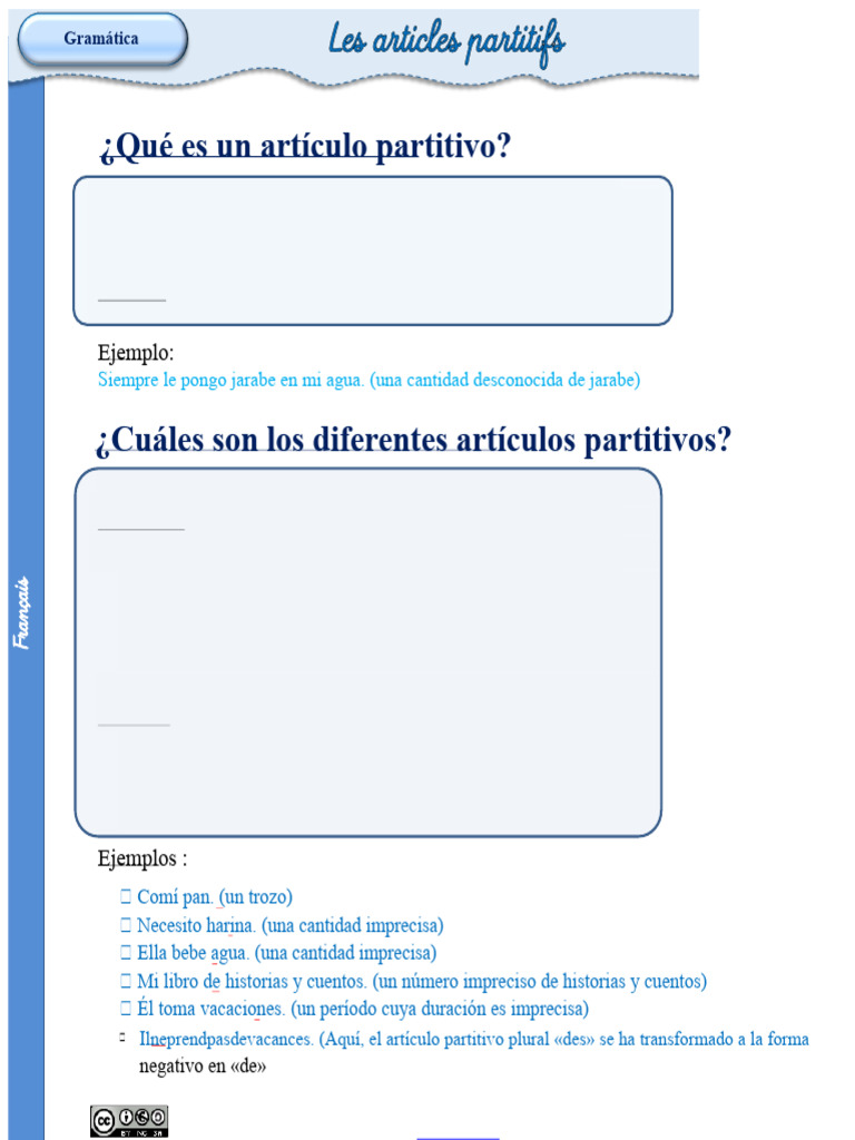 Artículo Partitivo Lección PDF | PDF