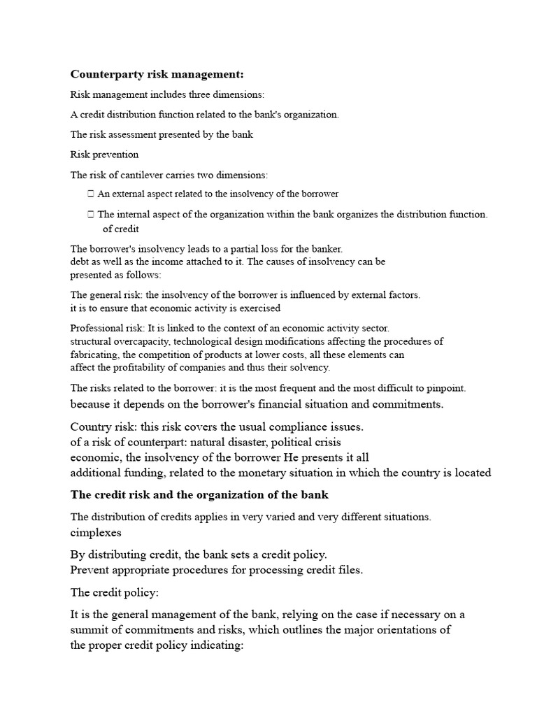 Counterparty Risk Management Strategies | PDF | Risk | Banks