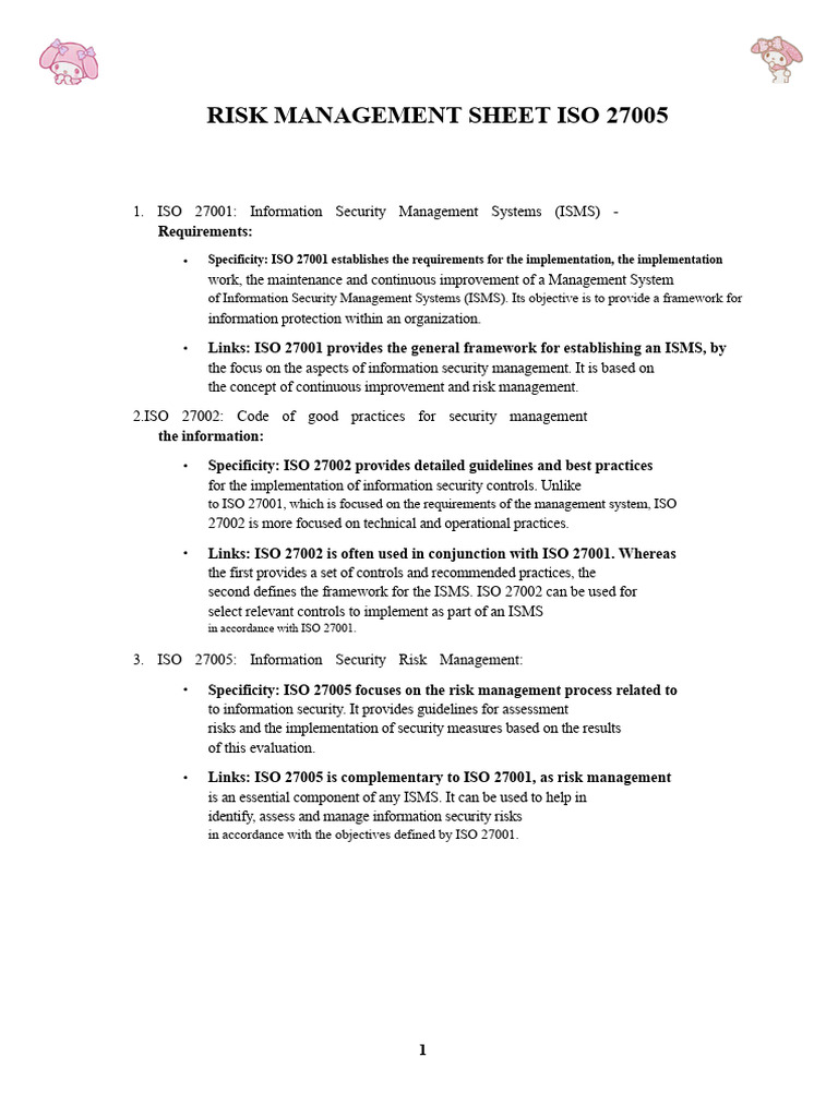 ISO 27005 Risk Management Overview | PDF | Risk | Risk Management