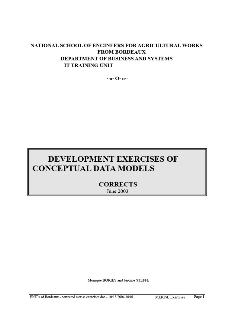 Merise Exercises for Data Modeling | PDF | Data Model | Fertilizer