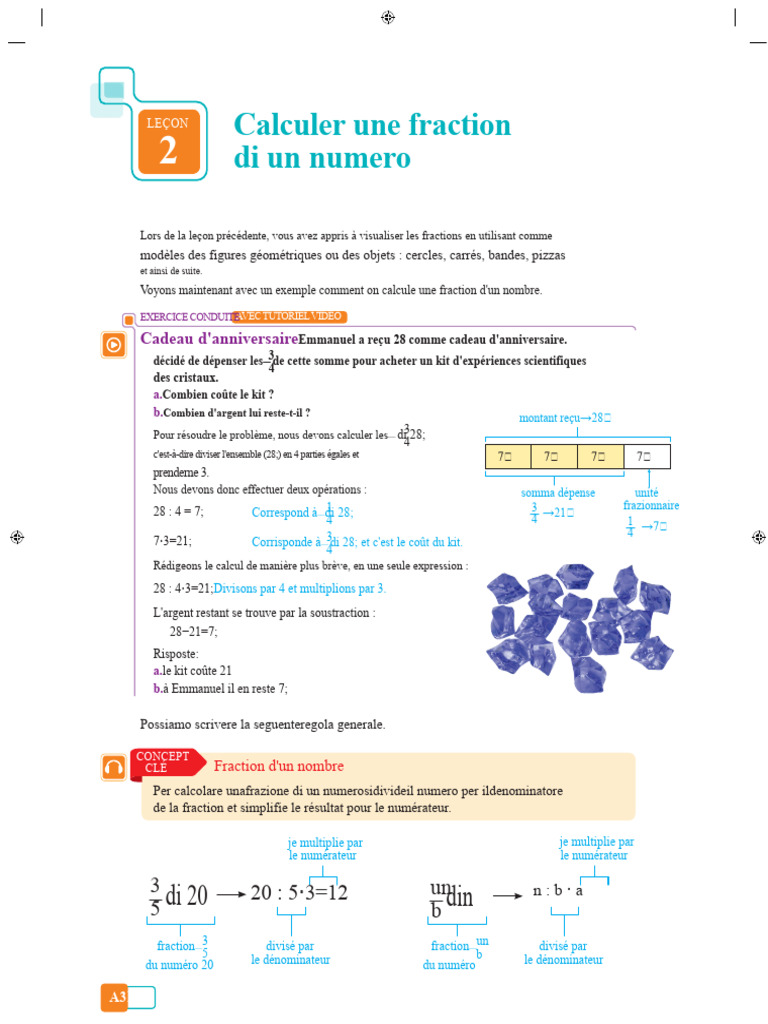 Calculer une fraction d'un nombre | PDF | Mathématiques | Arithmétique