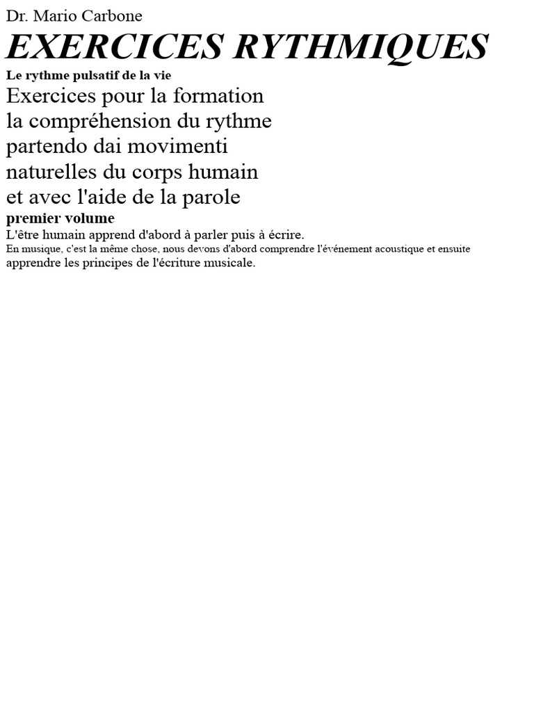 Exercices rythmiques pour l'apprentissage | PDF | Apprentissage | Pédagogie