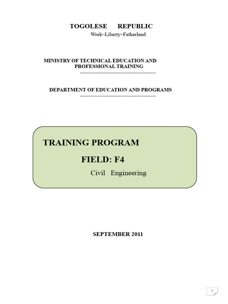 Togo Civil Engineering Training Program | PDF | Mathematics | Force