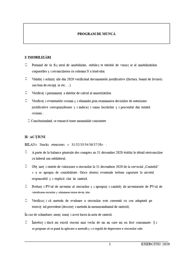 Exemplu de Program de Muncă | PDF