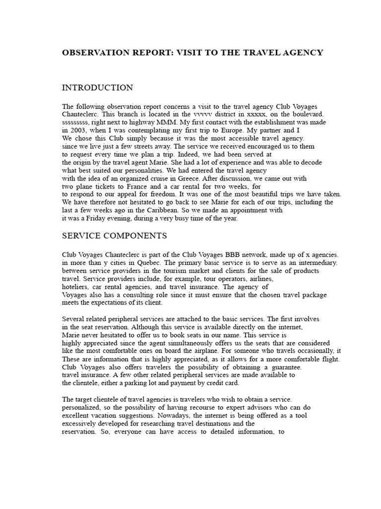 Observation Report Example | PDF | Customer