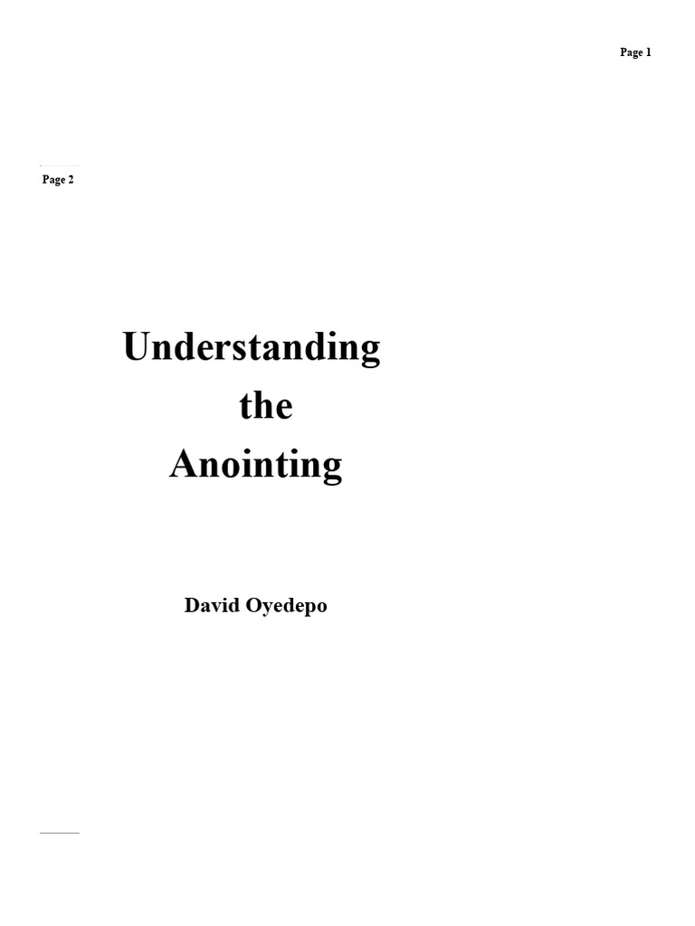 Understanding the Anointing Explained | PDF | Wisdom | God The Father
