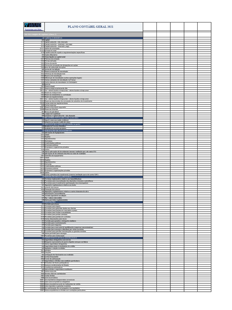 Plano Contábil Geral 2021: Contas e Estruturas | PDF | Impostos ...