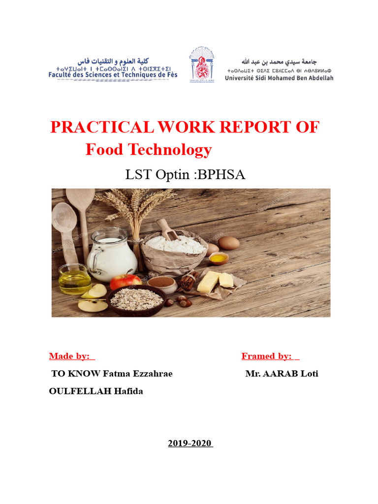 PRACTICAL WORK REPORT ON FOOD TECHNOLOGY.docx | PDF | Milk | Chemistry