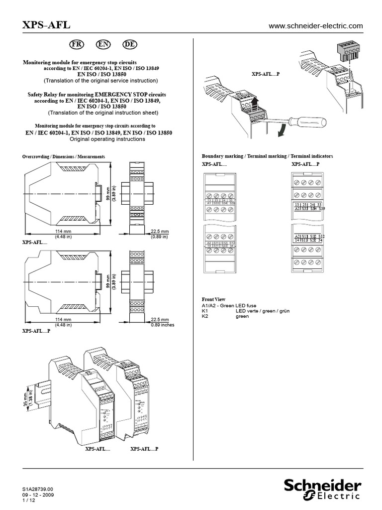 Emergency Stop Circuit Monitoring Module | PDF | Relay | Switch