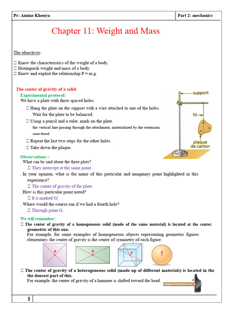 Understanding Weight and Mass in Mechanics | PDF | Weight | Mass