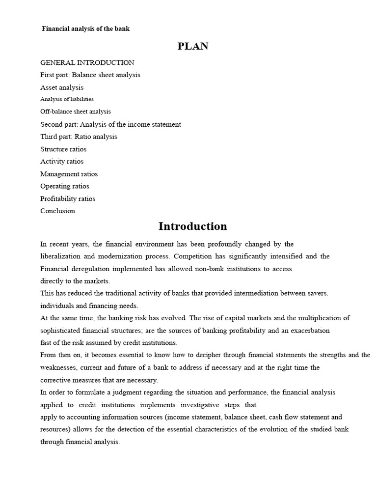 Bank Financial Analysis Overview | PDF | Banks | Balance Sheet