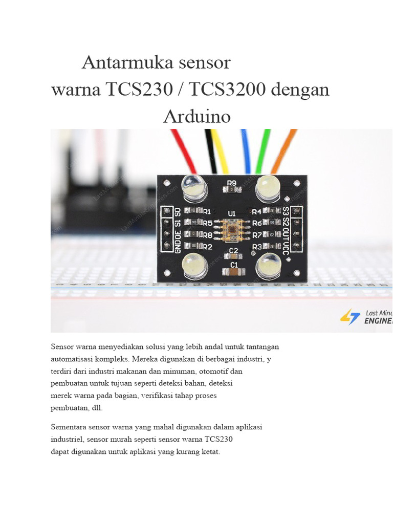 Panduan TCS230: Sensor Warna Arduino | PDF