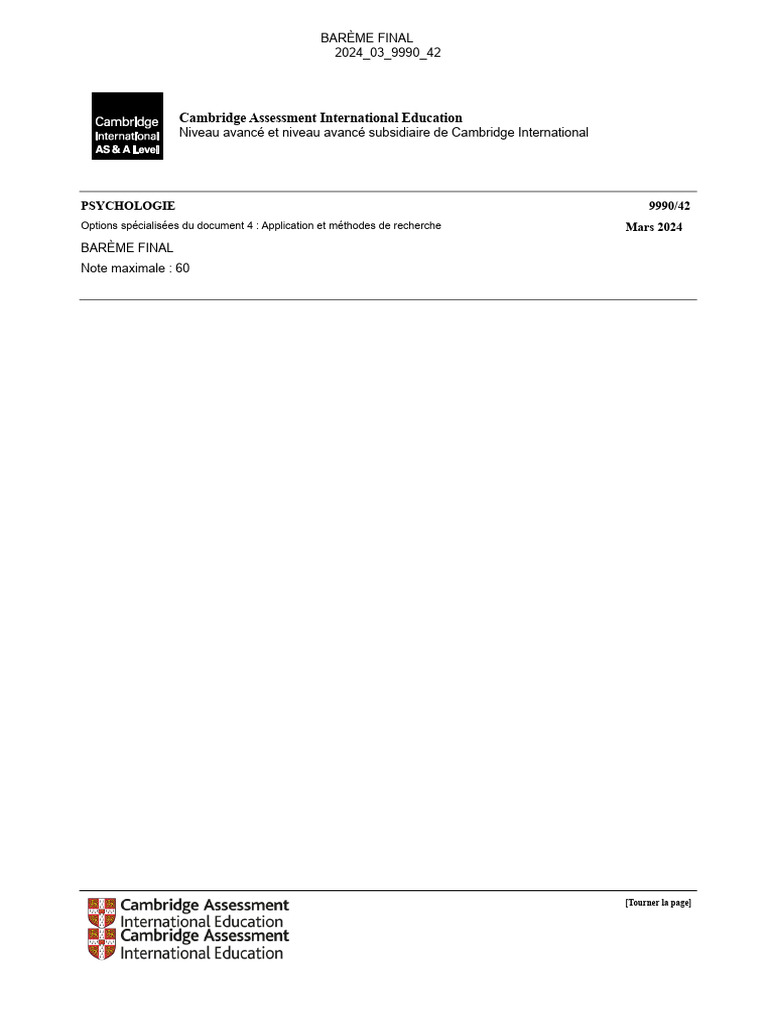 Barème de Notation Psychologie 2024 | PDF | Douleur | Effet placebo