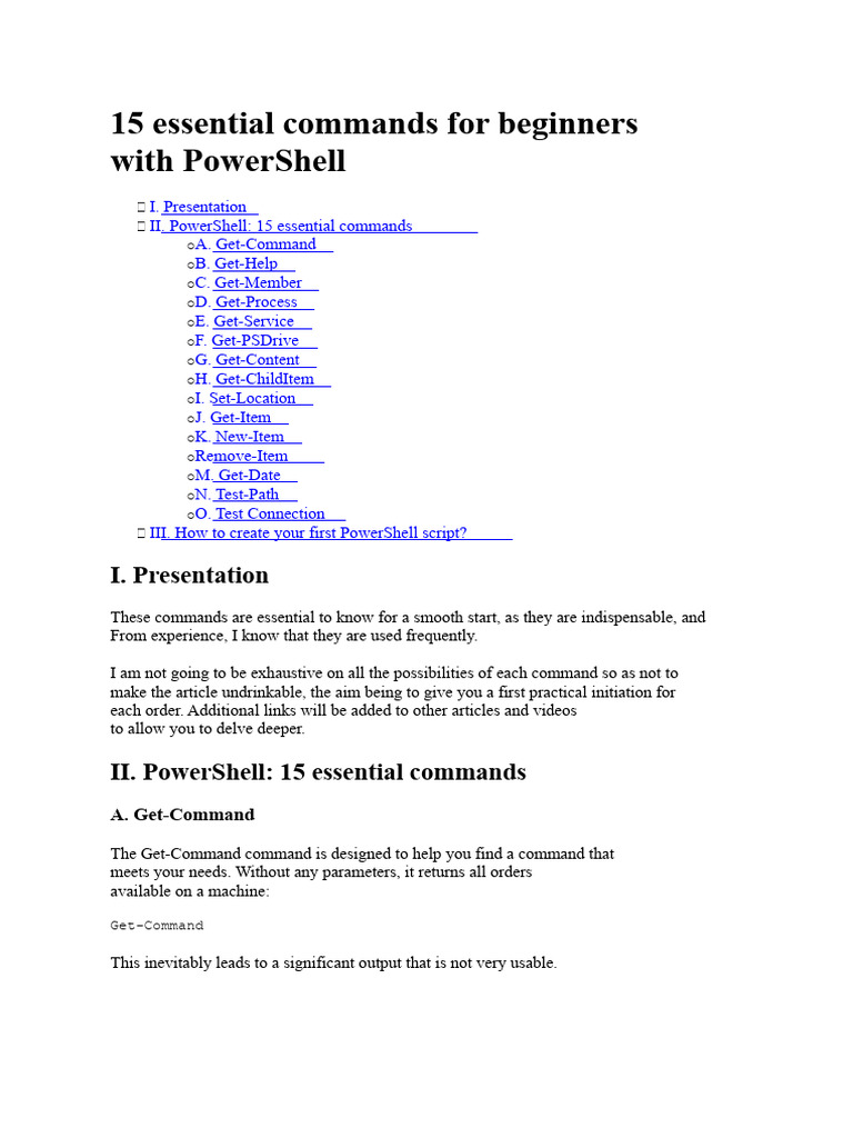 15 Essential PowerShell Commands for Beginners | PDF | Windows Registry ...
