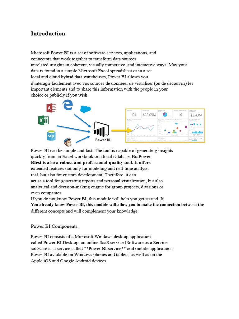 Power BI Overview and Components Guide | PDF | Mobile App | Databases