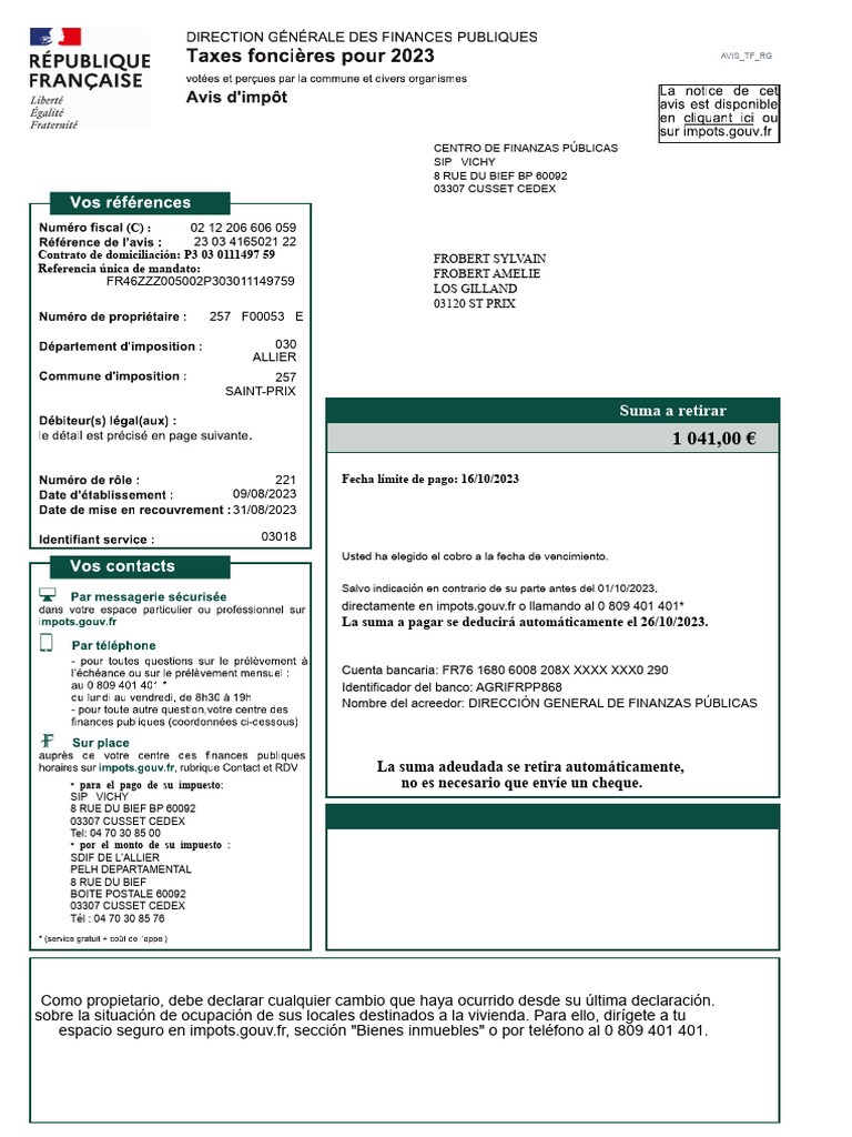 Aviso de Impuestos Prediales 2023 | PDF