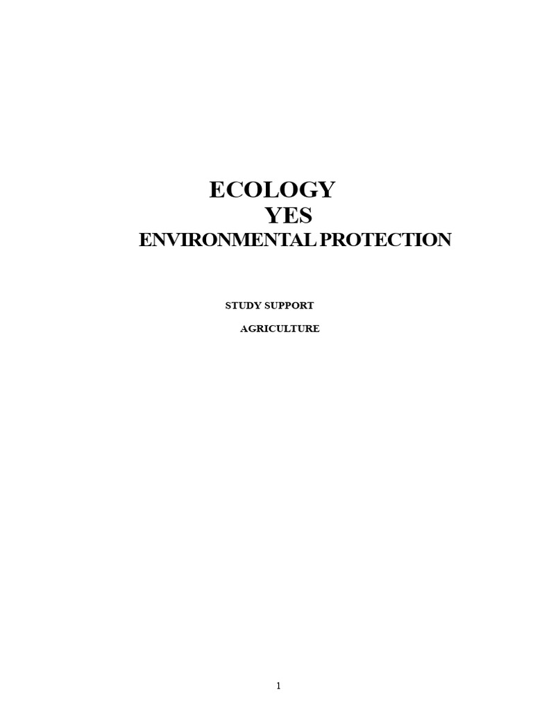 Ecology and Environmental Protection | PDF | Agriculture | Ecology