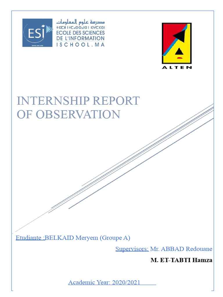 Internship Report at ALTEN Morocco | PDF | Computing | Information ...