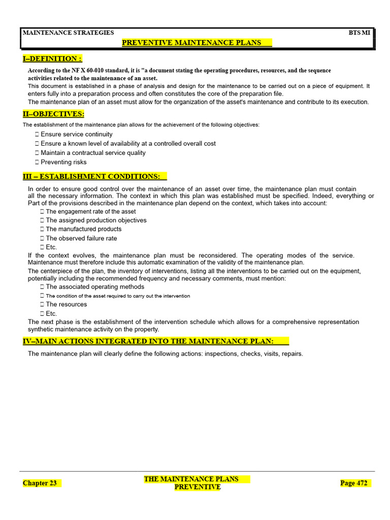 Preventive Maintenance Strategies Guide | PDF | Reliability Engineering ...
