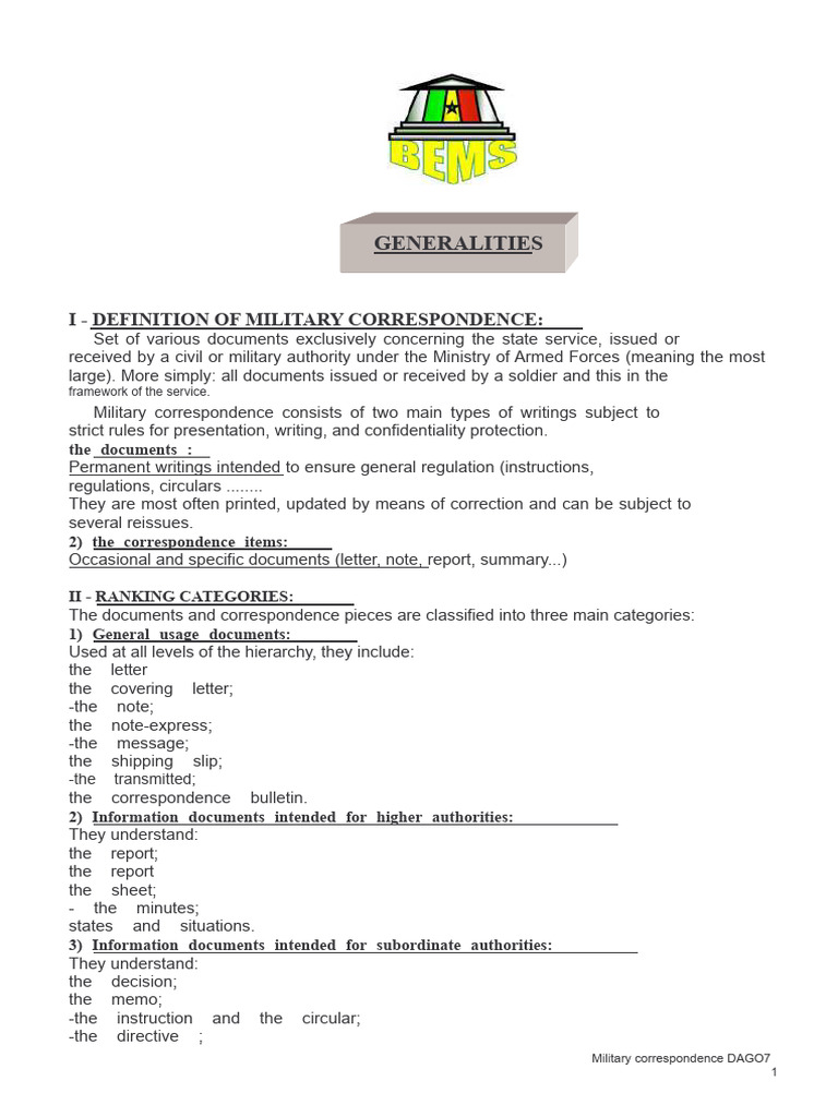Military Correspondence Guidelines | PDF | Classified Information