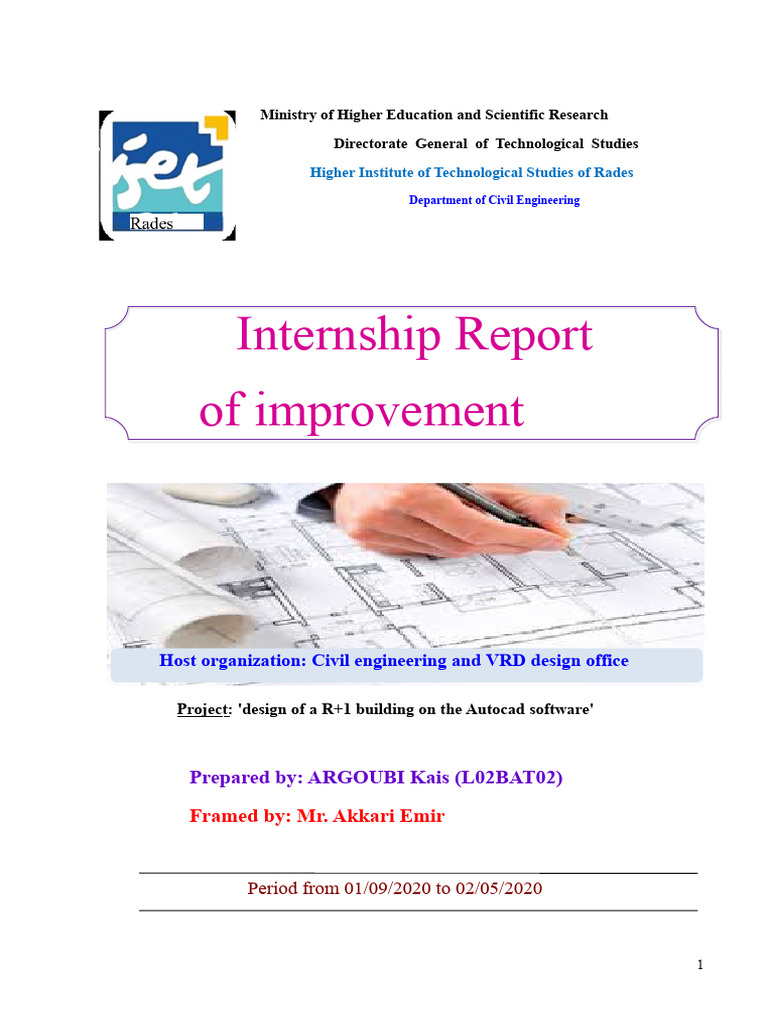 Civil Engineering Internship Report: R+1 Design | PDF | Structural ...