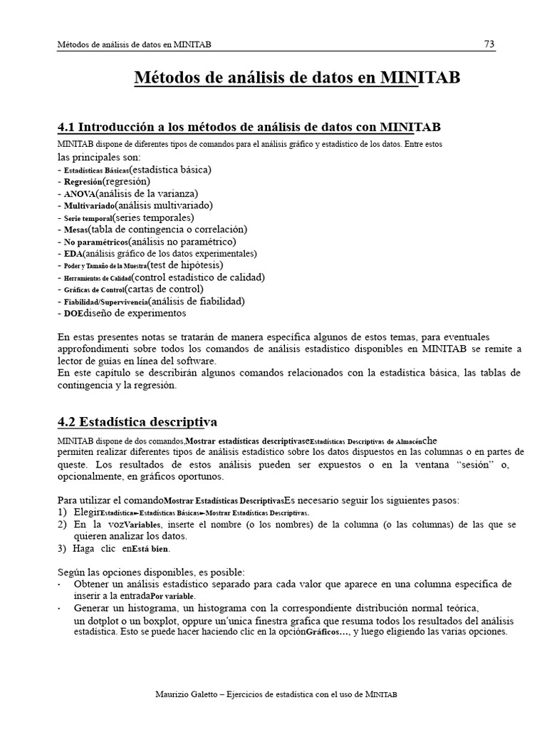 Análisis de Datos con MINITAB | PDF | Análisis de regresión | Matriz ...