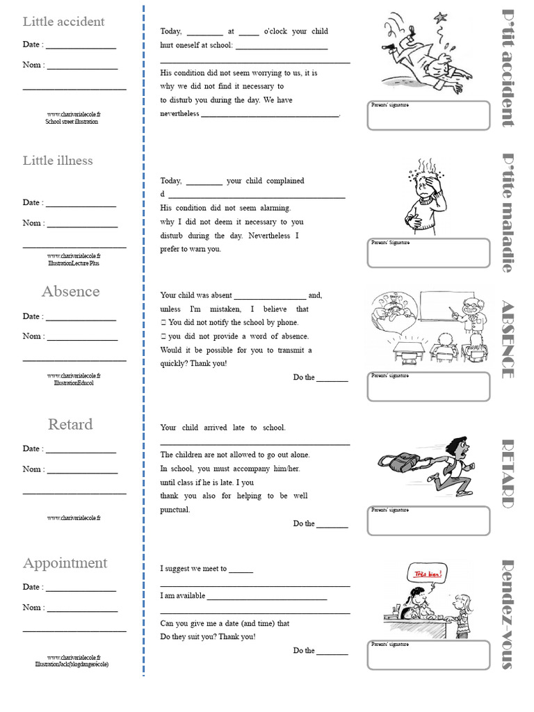 Sick Leave Accident Delay Absence Appointment | PDF