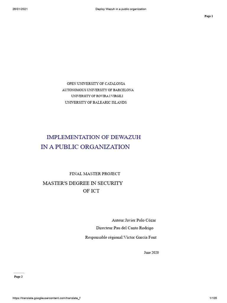 Wazuh Implementation in Public Sector | PDF | Computer Security | Security