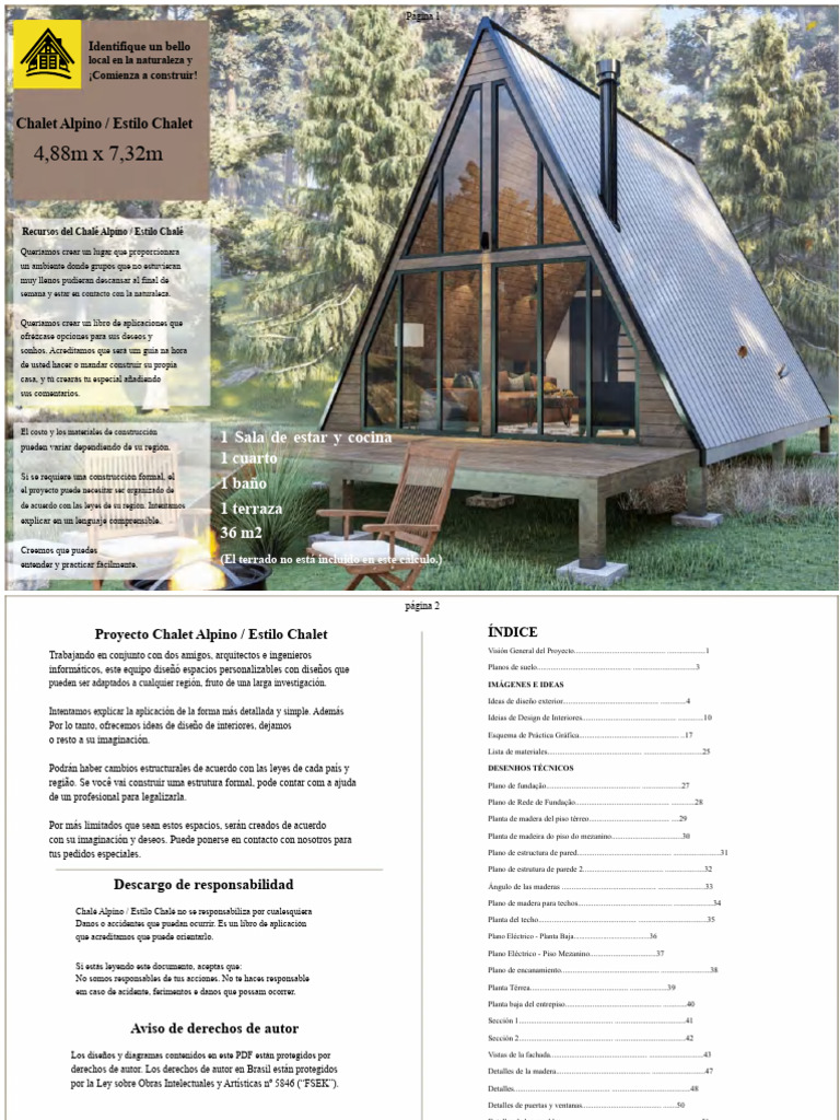 Cabaña | PDF | pared | Diseño arquitectonico