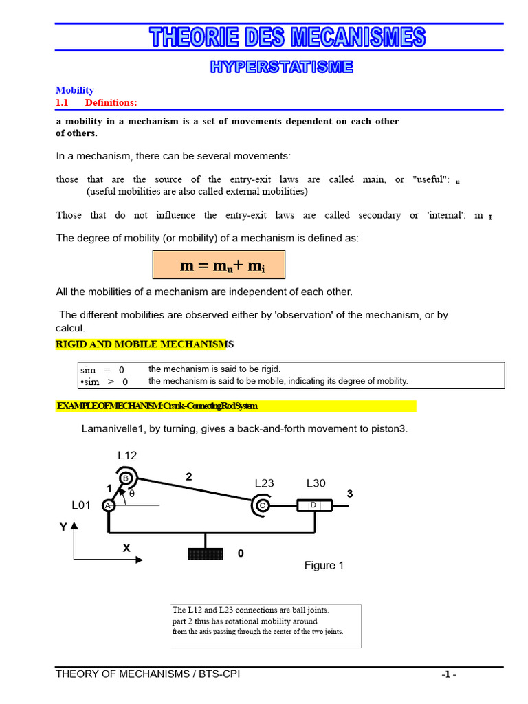 Mechanism Mobility and Hyperstasis Analysis | PDF | Kinematics | Rotation
