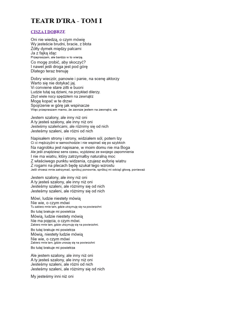 Tekst Piosenek Måneskin | PDF